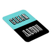 Magnet Flexible Bleu et bloc noir Typographie rétro Lave-vaisselle (Côté Droit)