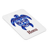 Magnet Flexible Bleu étincelant Tortue de mer Hawaïenne sur blanc (Côté Droit)