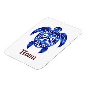 Magnet Flexible Bleu étincelant Tortue de mer Hawaïenne sur blanc (Côté Gauche)