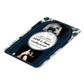 Magnet Flexible Bleu foncé et blanc Vert floral moderne Enregistre (Côté Gauche)