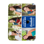 Magnet Flexible Bleu Graduate Photo Collage Custom Graduate (Vertical)