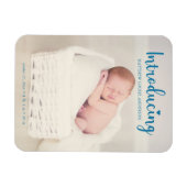 Magnet Flexible Bleu Introduction Baby Boy Script vertical moderne (Horizontal)