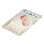 Magnet Flexible Bleu Introduction Baby Boy Script vertical moderne (Côté Gauche)