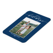 Magnet Flexible Bleu Moderne Mix Typographie Joyeux Vacances Photo (Côté Gauche)