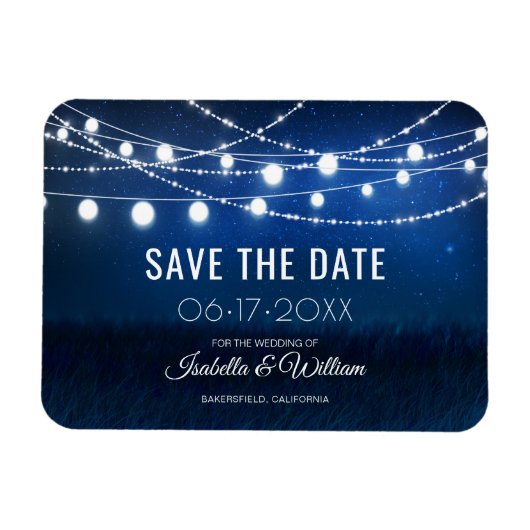Magnet Flexible Bleu Night & Argent String Lights Enregistrer la d (Horizontal)