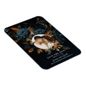 Magnet Flexible Bleu Nuit Or Rustique Glam Boho Éviter la Date (Côté Droit)