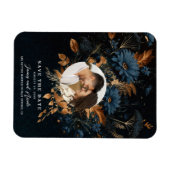 Magnet Flexible Bleu Nuit Or Rustique Glam Boho Éviter la Date (Horizontal)