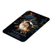 Magnet Flexible Bleu Nuit Or Rustique Glam Boho Éviter la Date (Côté Gauche)