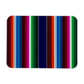 Magnet Flexible Bleu, Orange, Rose Chaud, Vert, Sarape Mexicaine (Horizontal)