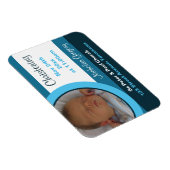 Magnet Flexible Bleu Photo Christening/Baptême Aimant Invitations (Côté Droit)
