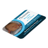 Magnet Flexible Bleu Photo Christening/Baptême Aimant Invitations (Côté Gauche)