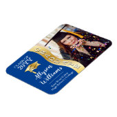 Magnet Flexible Bleu profond | Gold Graduate Wave Grad Casquette p (Côté Gauche)