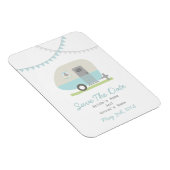 Magnet Flexible Bleu Rétro Remorque Enregistrer La Date (Côté Droit)