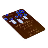 Magnet Flexible Bleu Rustique Confitures Mason Enregistrer L'Aiman (Côté Droit)