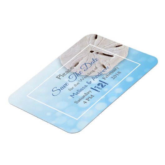 Magnet Flexible Bleu Sable Dollar Mariage Enregistrer la date Magn (Côté Gauche)