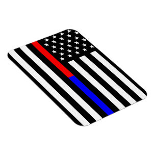 Magnet Flexible bleu thin line polirefighter
