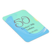 Magnet Flexible bleu vert gris 50e anniversaire ajouter nom date r (Côté Droit)