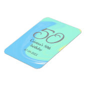 Magnet Flexible bleu vert gris 50e anniversaire ajouter nom date r (Côté Gauche)