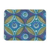 Magnet Flexible Bleu vert Rustique Boho Motif circulaire géométriq (Horizontal)