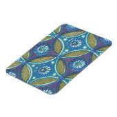 Magnet Flexible Bleu vert Rustique Boho Motif circulaire géométriq (Côté Gauche)