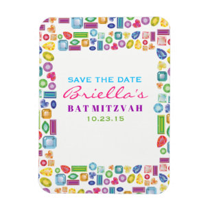 Magnet Flexible BLING BLING Gemstone Bat mitzvah Enregistrer la da