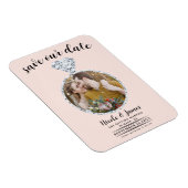 Magnet Flexible Bling en diamant rose vif Photo Enregistrer la dat (Côté Droit)