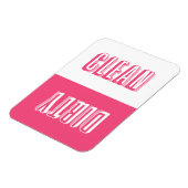 Magnet Flexible Bloc rose chaud Typographie moderne Lave-vaisselle (Côté Gauche)