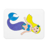 Magnet Flexible Blonde nage Sirène fille pourpre Queue Océan Mer (Horizontal)