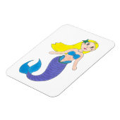 Magnet Flexible Blonde nage Sirène fille pourpre Queue Océan Mer (Côté Gauche)