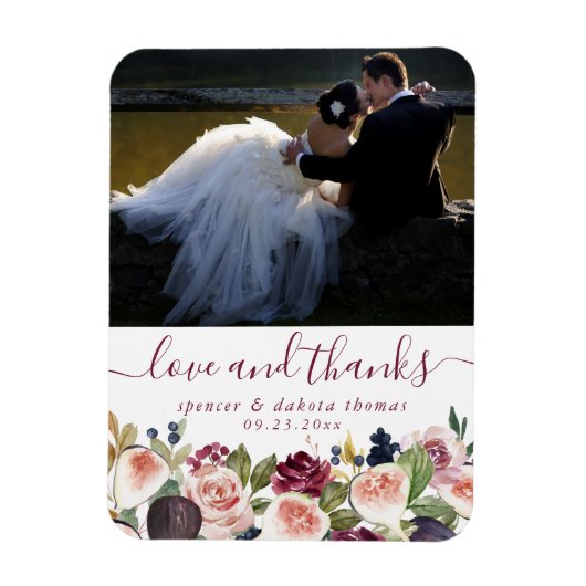 Magnet Flexible Blooming figs | Moody Rustic Fruit Photo Thank You (Vertical)