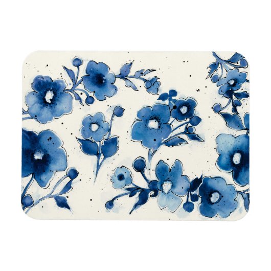Magnet Flexible Blooms bleus indépendants (Horizontal)