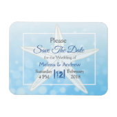 Magnet Flexible Blue Beachy Starfish Mariage Enregistrer la date M (Horizontal)