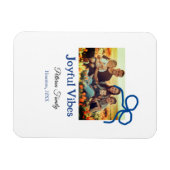 Magnet Flexible Blue bow joyful Vibes ajouter nom de famille photo (Horizontal)