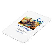 Magnet Flexible Blue bow joyful Vibes ajouter nom de famille photo (Côté Gauche)