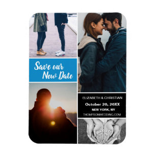 Magnet Flexible Blue Change date Enregistrer notre nouvelle date M