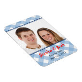 Magnet Flexible Blue en vichy pays mariage rustique enregistrer la (Côté Droit)