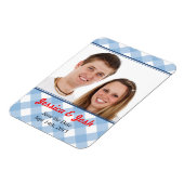 Magnet Flexible Blue en vichy pays mariage rustique enregistrer la (Côté Gauche)