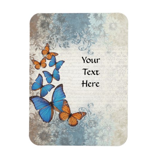 Magnet Flexible Blue floral (Vertical)