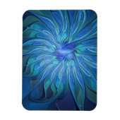 Magnet Flexible Blue Flower Fantasy Pattern, Abstract Fractal Art (Vertical)