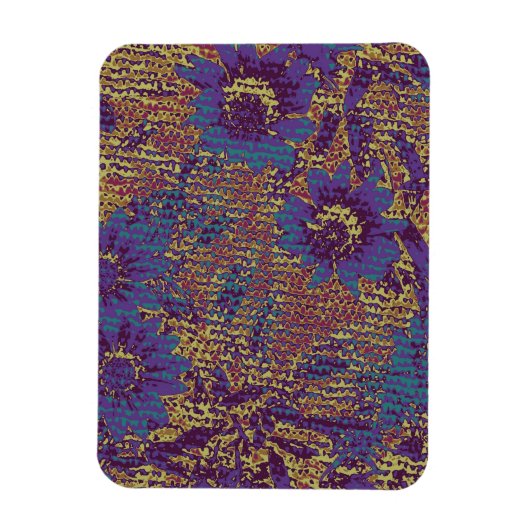 Magnet Flexible Blue flowers against leaf camouflage (Vertical)