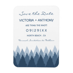 Magnet Flexible Blue Forest Range Woodland Wedding Enregistrer La