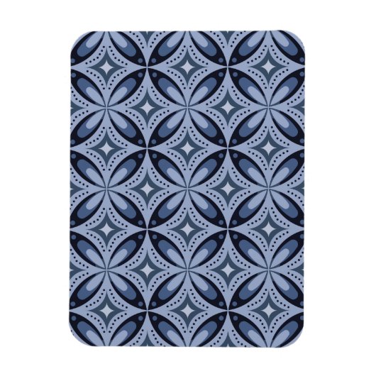 Magnet Flexible Blue Geometric Pattern Retro Style (Vertical)