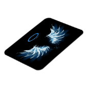 Magnet Flexible Blue Glowing Angel Wings on black background (Côté Gauche)
