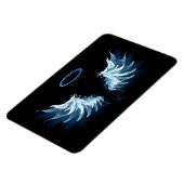 Magnet Flexible Blue Glowing Angel Wings on black background (Côté Gauche)