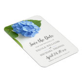 Magnet Flexible Blue Hydrangea Floral Enregistrer la date (Côté Droit)