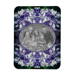 Magnet Flexible Blue Hydrangea Petals Frame Ajouter Votre Photo