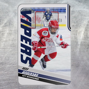 Magnet Flexible Blue Ice Hockey Trading Card