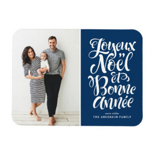 Magnet Flexible Blue Joyeux Noël et Bonne Année