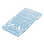 Magnet Flexible Blue Lovebird Floral Enregistrer l'aimant de date (Côté Gauche)