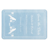 Magnet Flexible Blue Lovebird Floral Enregistrer l'aimant de date (Horizontal)